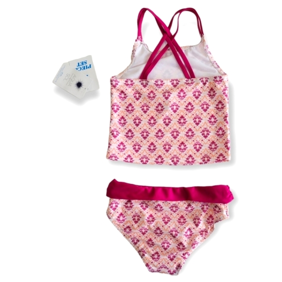 AQUA ET SOL Big Girl Pink Tankini Set - Picture 4 of 14